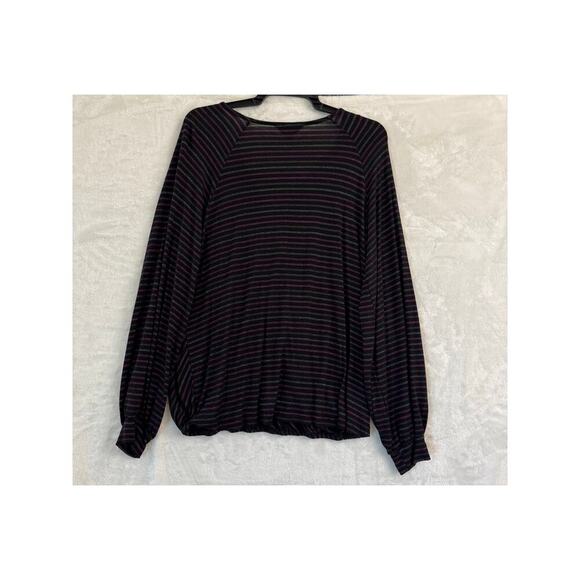 Christopher & Banks Stripe Faux Wrap Top XL Stretch Classic - Picture 2 of 8